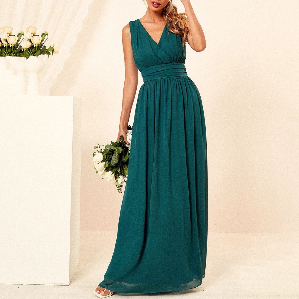 Emerald Green Chiffon Dress